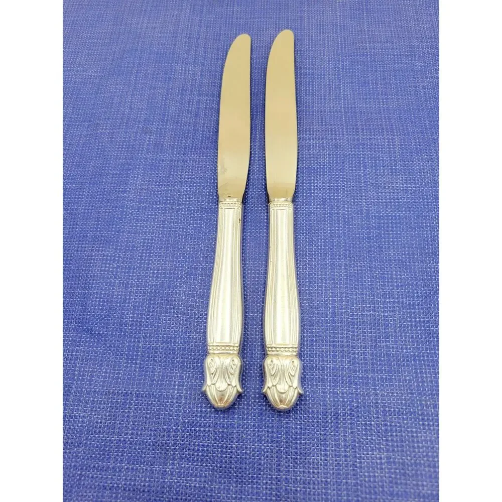 Holmes & Edwards International Silver 1938 Danish Princess Dinner Knive Set of 2