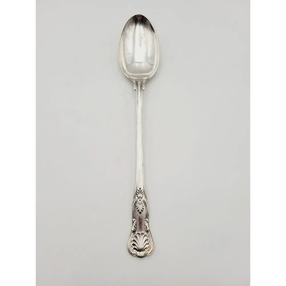 FB Rogers Italy Silverplated Repousse Kings Shell Salad Serving Spoon Discontinu