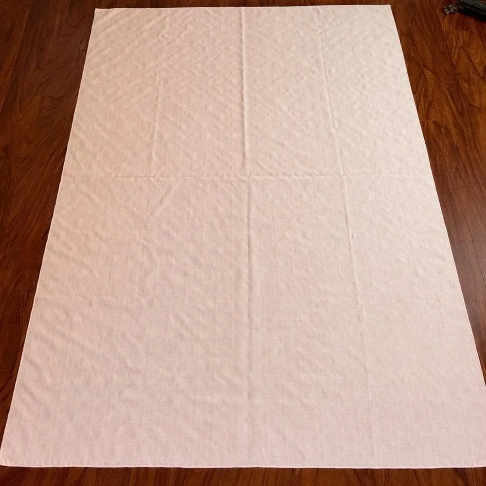 VTG Pink Waffle Weave Tablecloth 59x81 Textured Square Pattern‎ Cottagecore