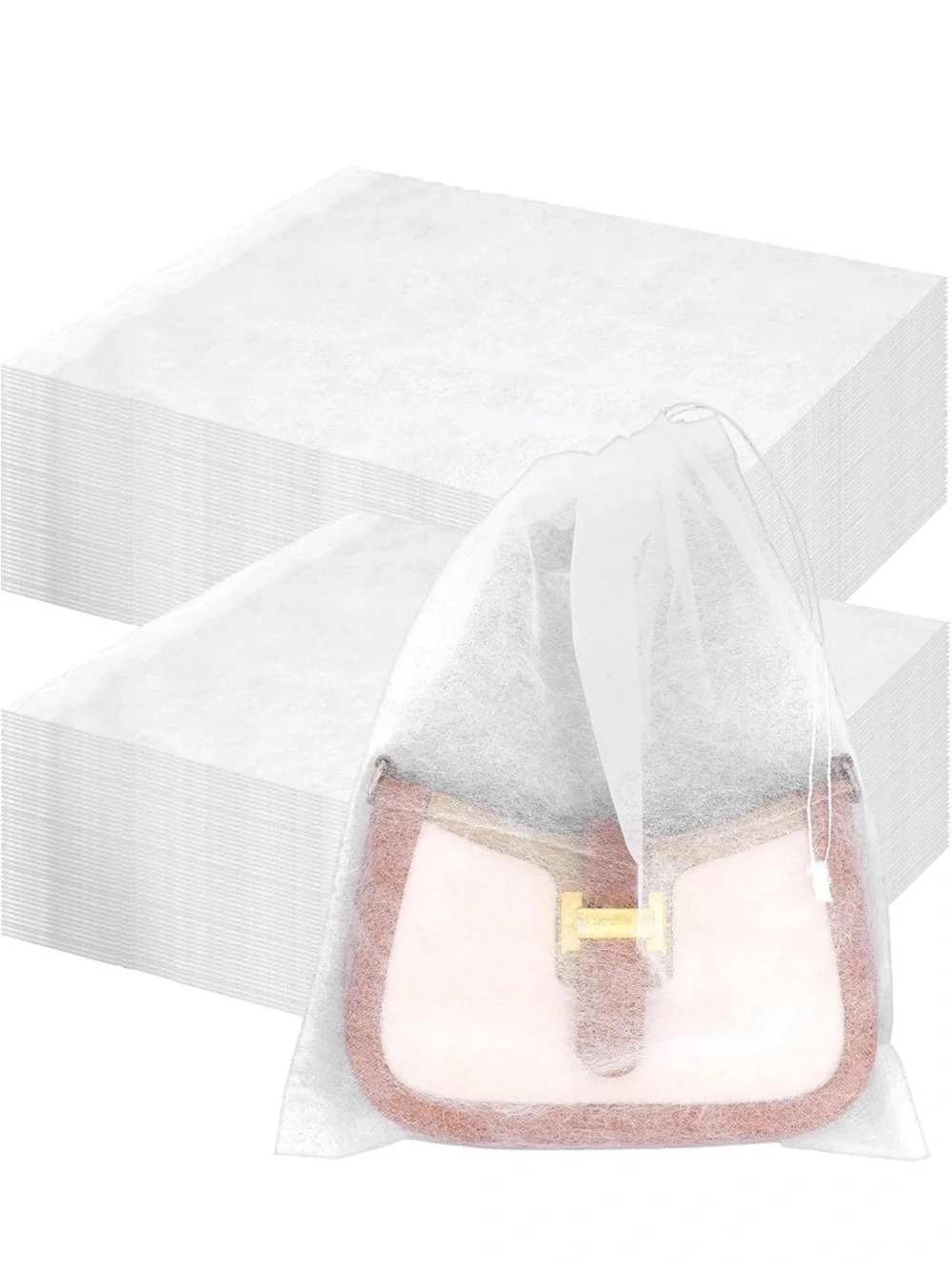 Dust Bags for Handbags, Wallets, Shows with Drawstring Closure White Quantity 15
