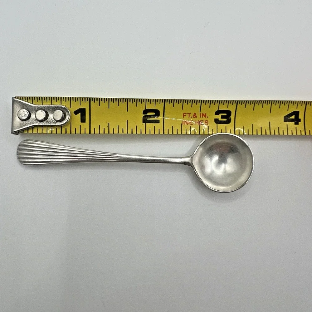 Vintage Dixon England Silverplate Mustard Salt Condiment Caviar Spoon Reeded
