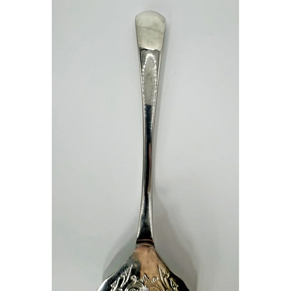 Vintage Silverplate Engraved Cake Pastry Lasagna Server Ornate Floral 11