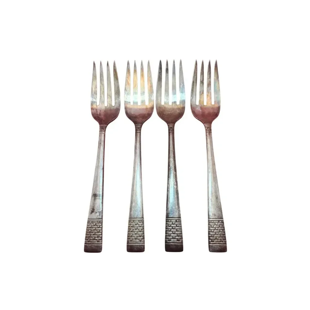 National Silver Co Calvalcade Salad Forks Set of 4 Silverplate 6