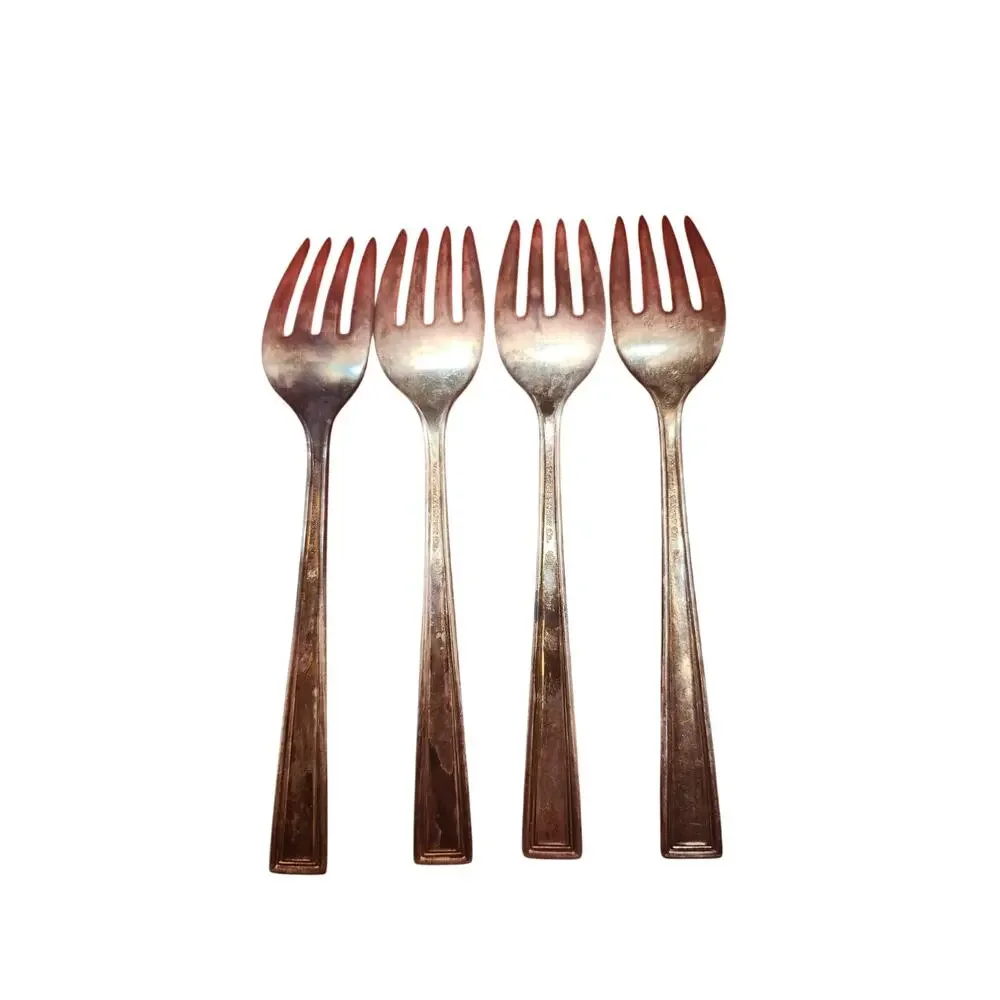 National Silver Co Calvalcade Salad Forks Set of 4 Silverplate 6