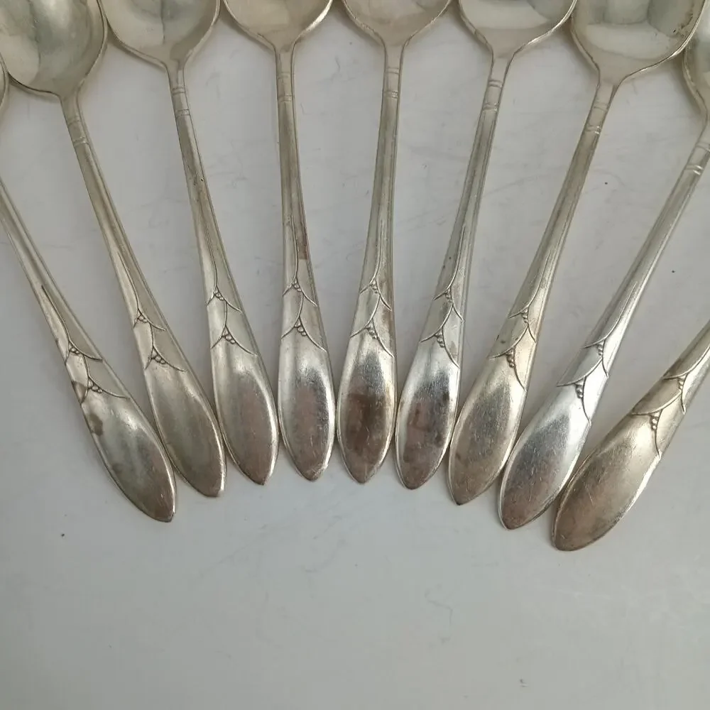 8X SS LADY HAMILTON Gumbo Spoons 1932 Silverplate Community Plate Soup Oneida