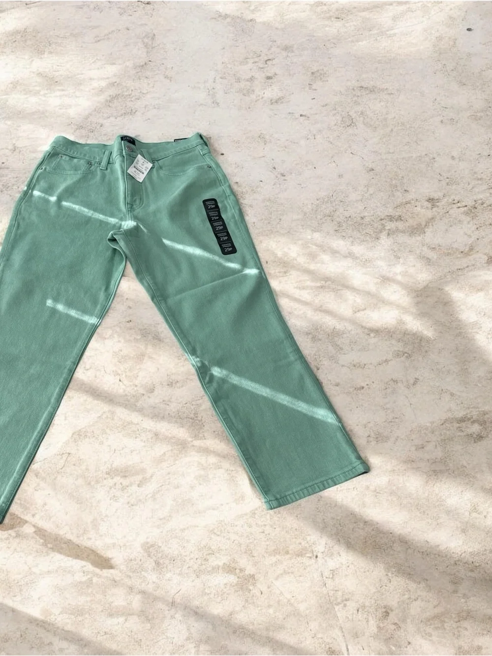 J. Crew Men's Straight Jeans in Mint Green