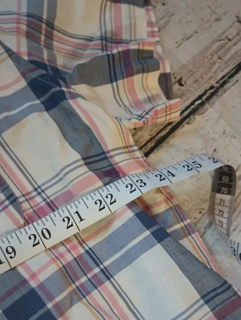 J Crew Men's Blue Pink Indian Madras Short Sleeve Cotton Button Down Shirt XXL