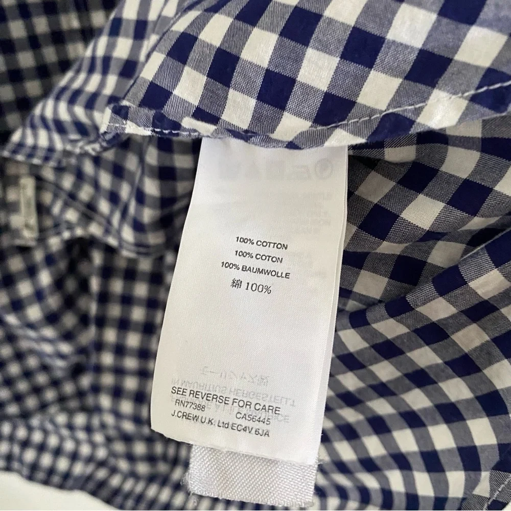 J. Crew Men's Size Large Blue White Plaid Ludlow Long Sleeve Button Front Shirt