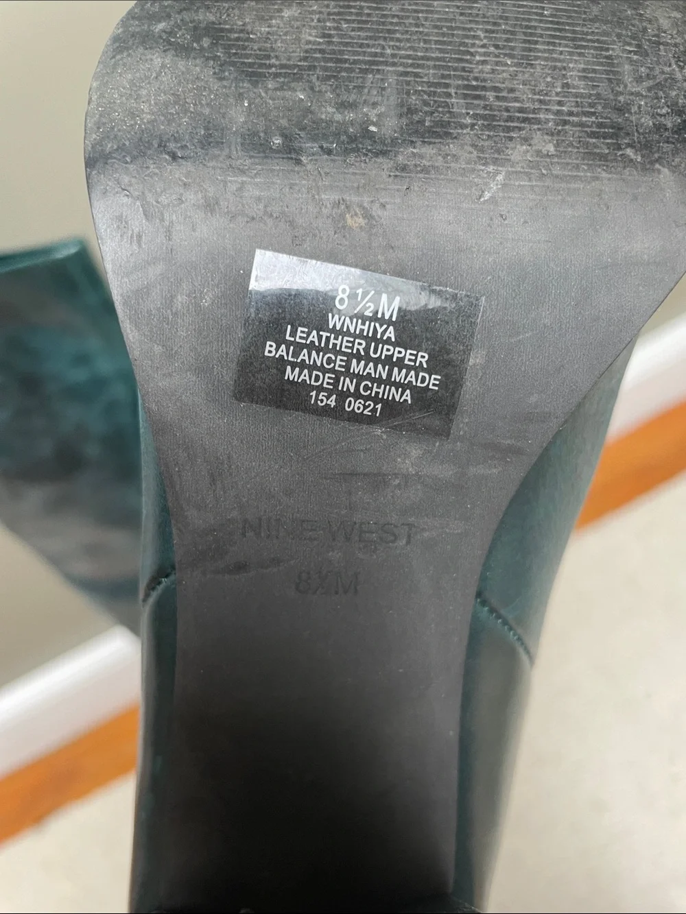 Nine West Teal Leather Over-the-Knee Block Heel Boots