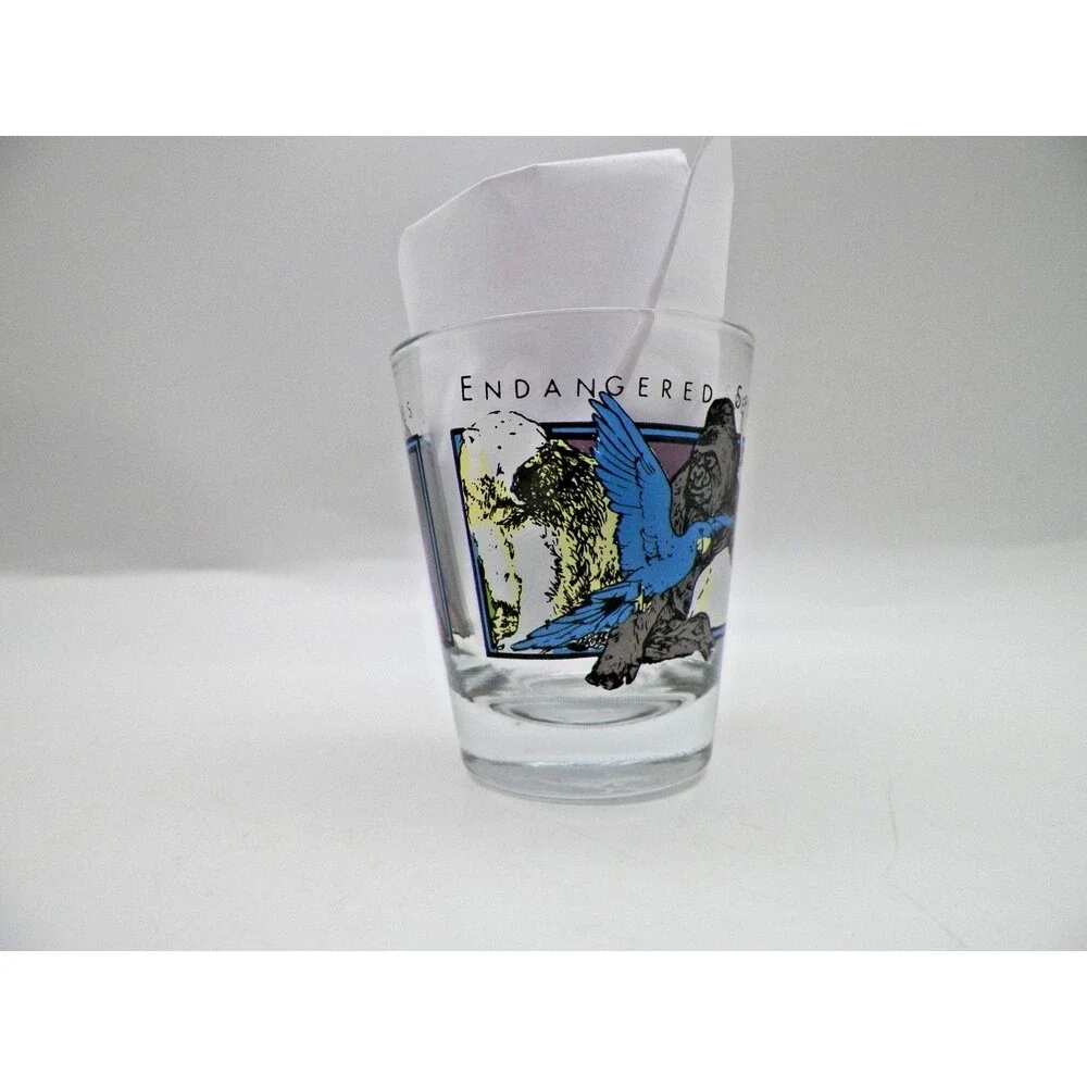 Vintage Sacramento Zoo Endangered Species Shot Glass Souvenir