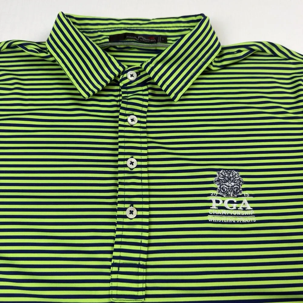 RLX Ralph Lauren Golf Polo Mens L 2015 PGA Championship Whistling Straits Stripe