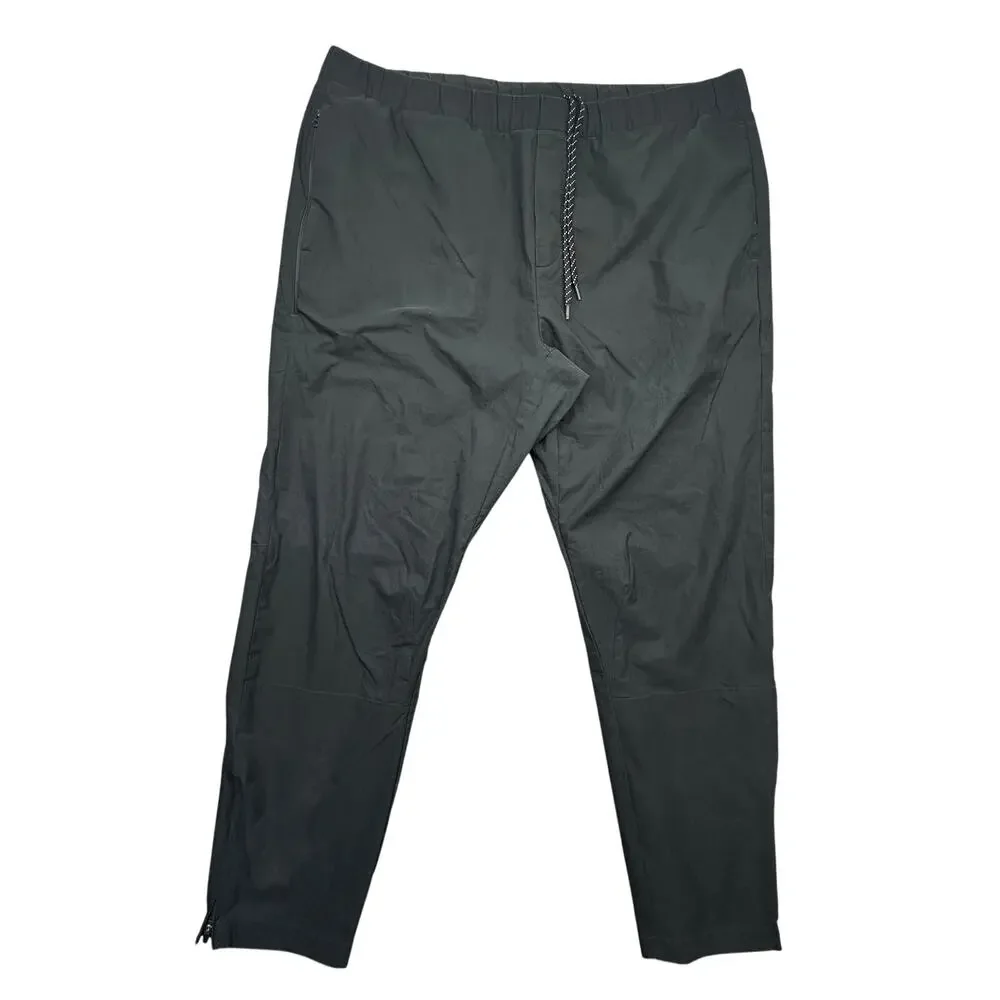 J Crew BF768 Tech Jogger Pant Zip Cuffs Men XL Performance Black Tarnished Metal