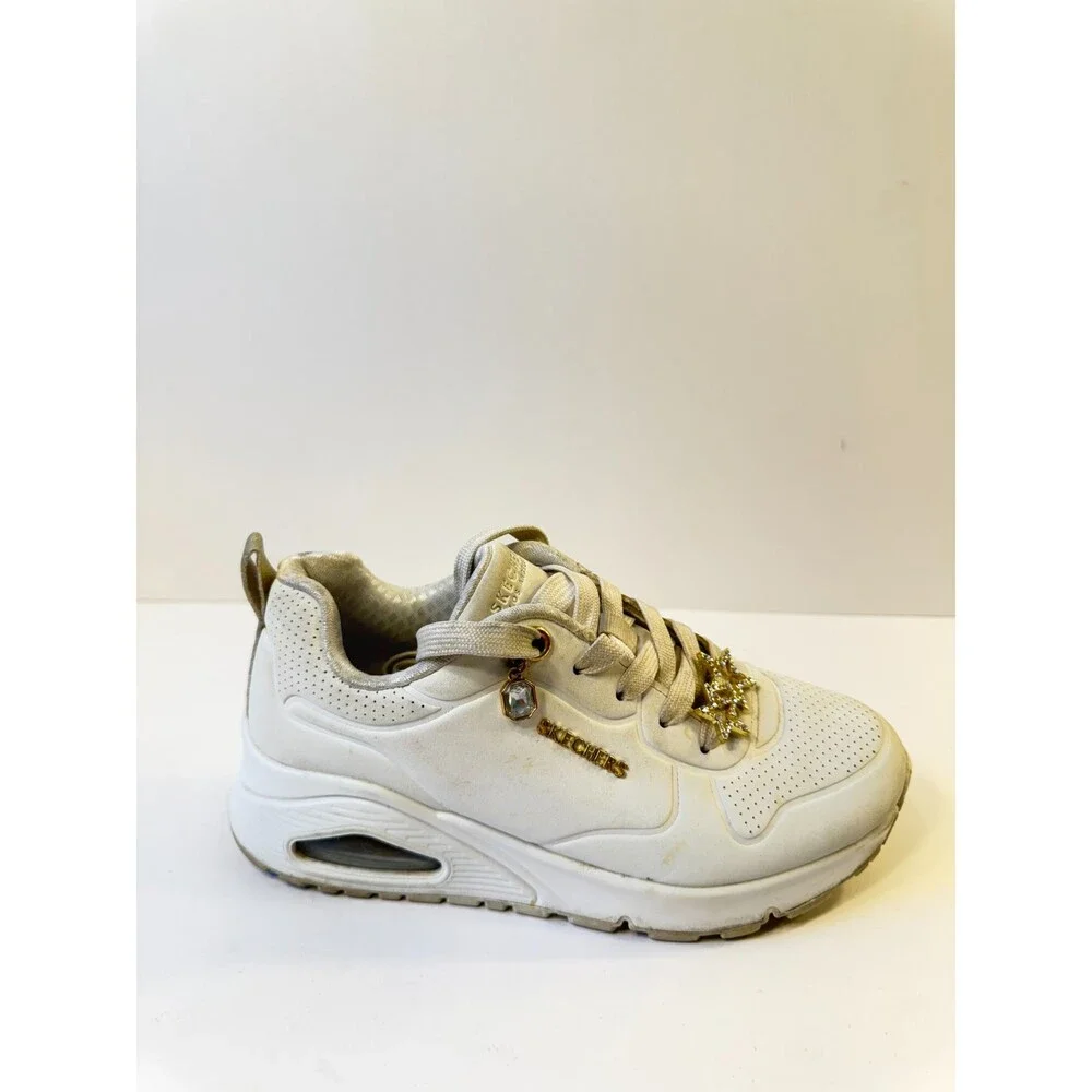 Skechers Girls Like Sneakers White Leather US 2 Youths