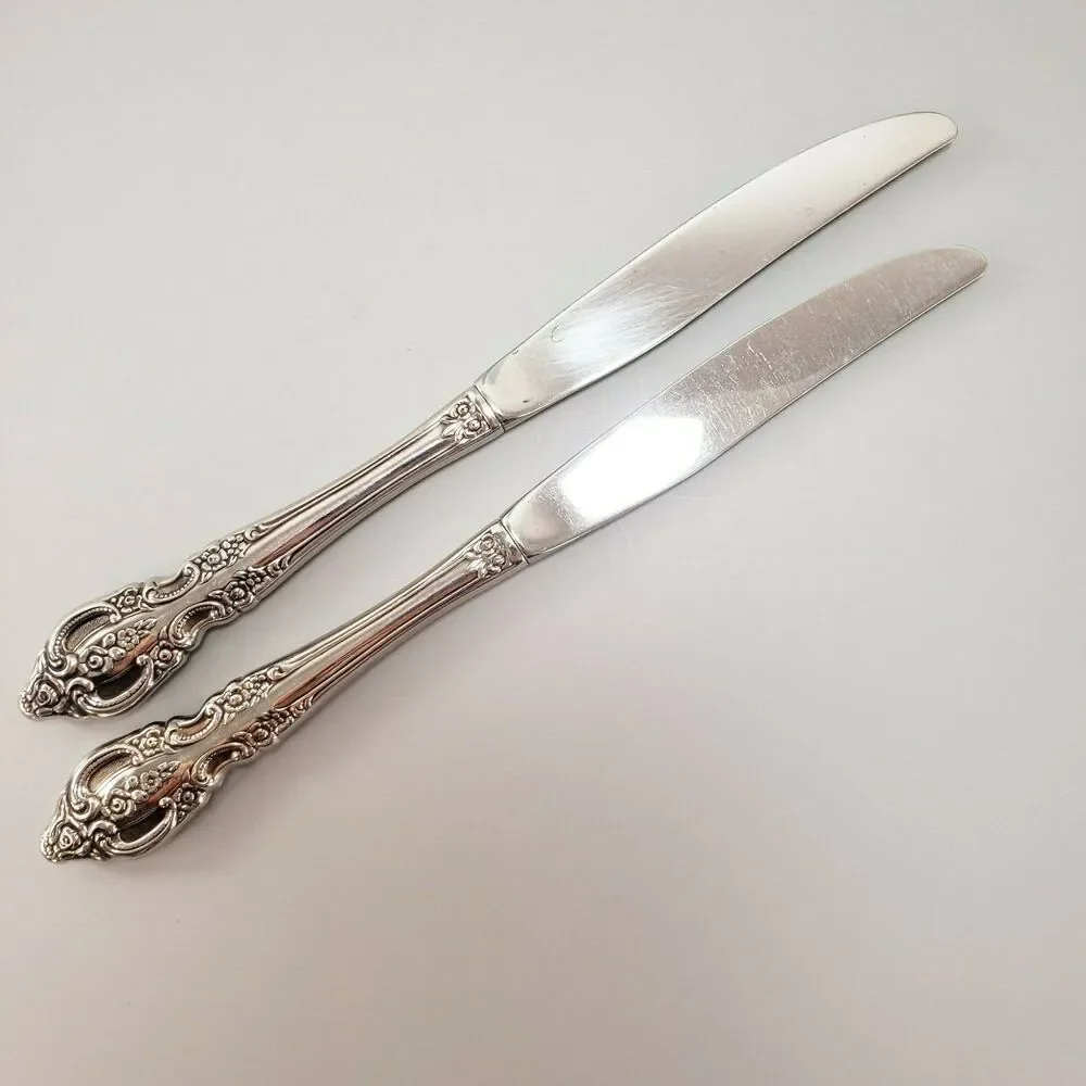 SSS Oneida Pembrooke Renoir 2 Dinner Butter Knives Stainless Silverware Flatware