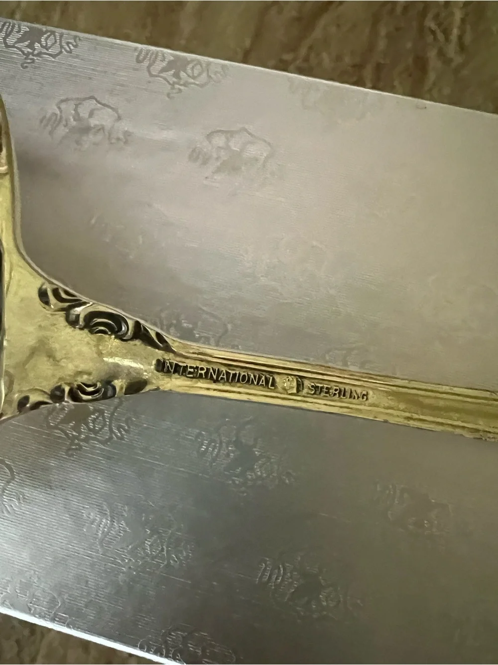Joan of Arc Sterling Silver Gravy Ladle- International Silver. new in box.
