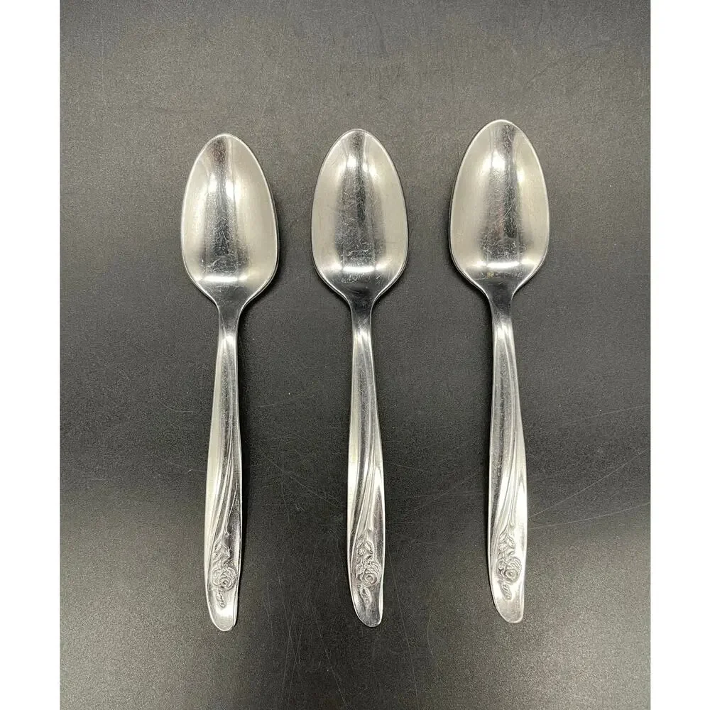 Vintage Oneida Roseanne Custom Stainless Set of 3 Flatware Spoons