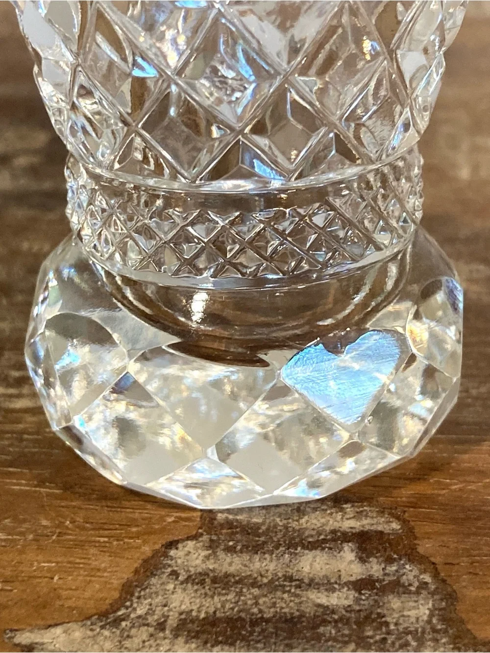 Vintage Glass Toothpick Holder Diamond Pattern