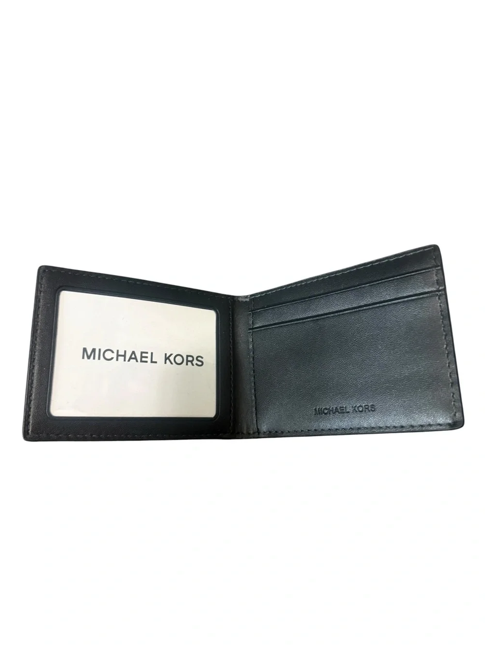 Michael Kors Black Card Holder with Red and White Racing Stripe