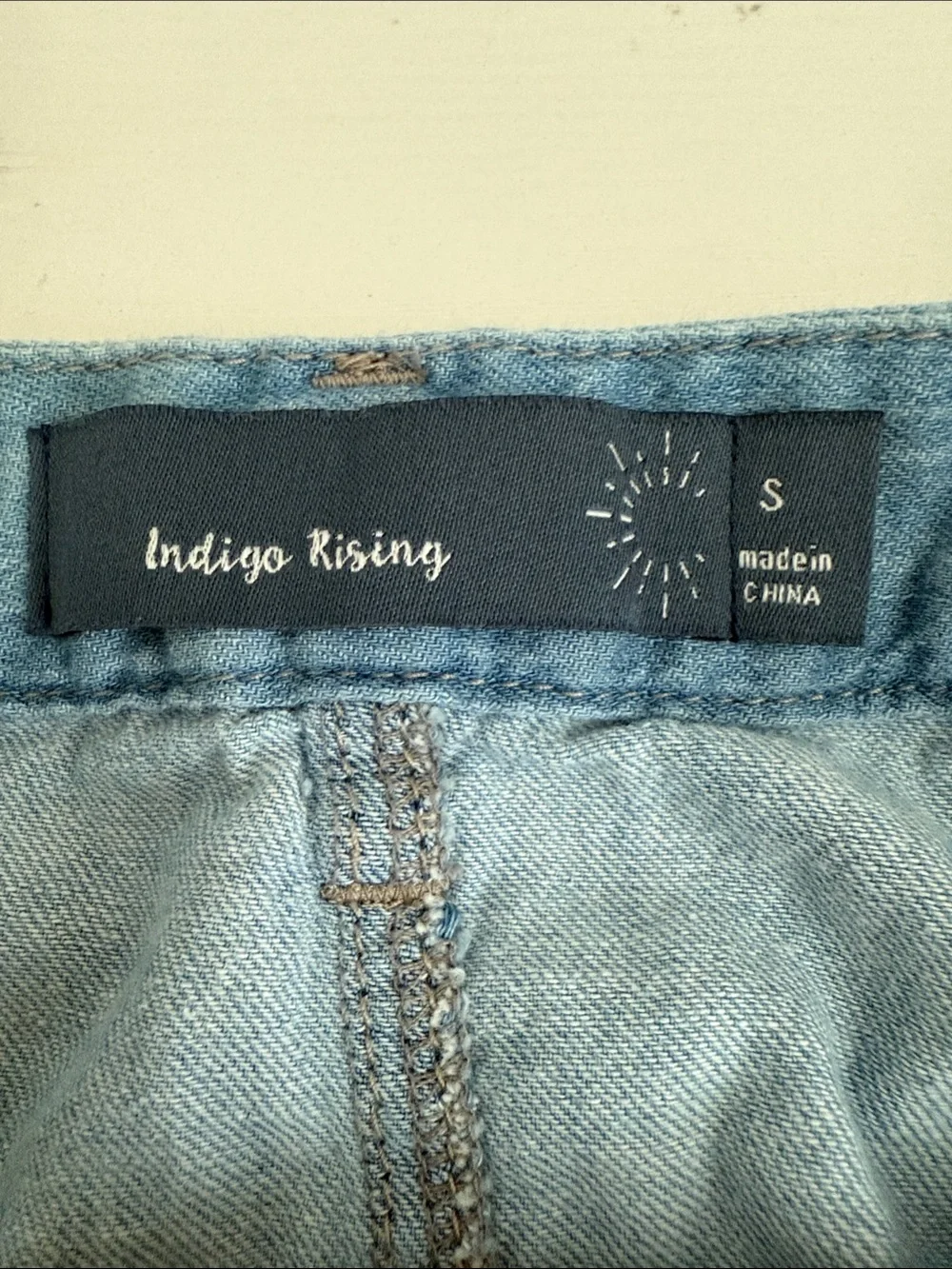 Light Blue Denim A-Line Button-Front Skirt