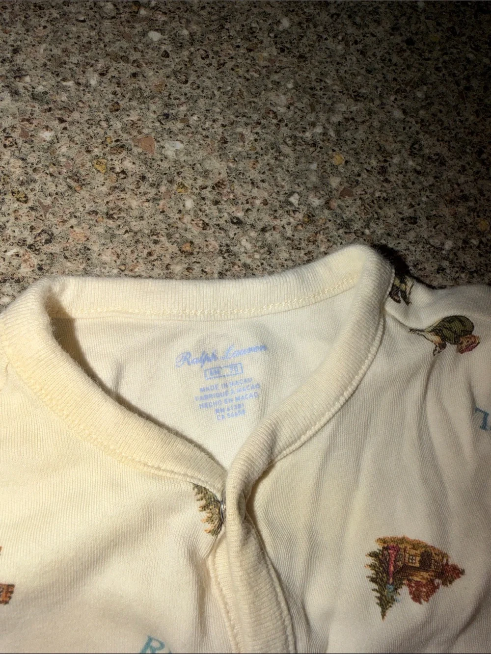 Ralph Lauren Cream Baby One-Piece Footed pajamas