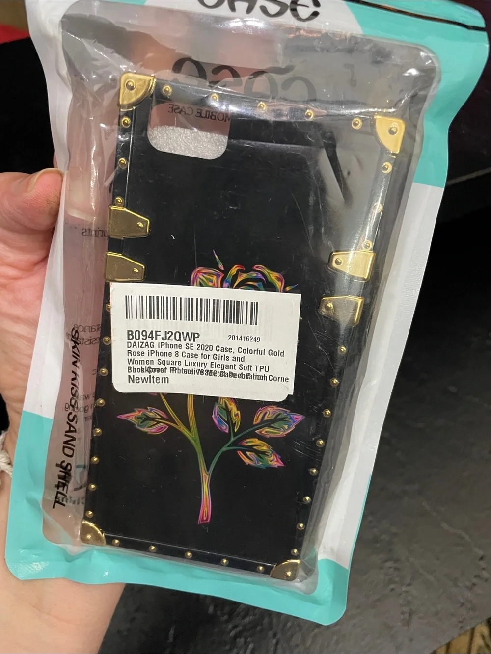 Unbranded Black iPhone 8? Case with Colorful Gold Accents