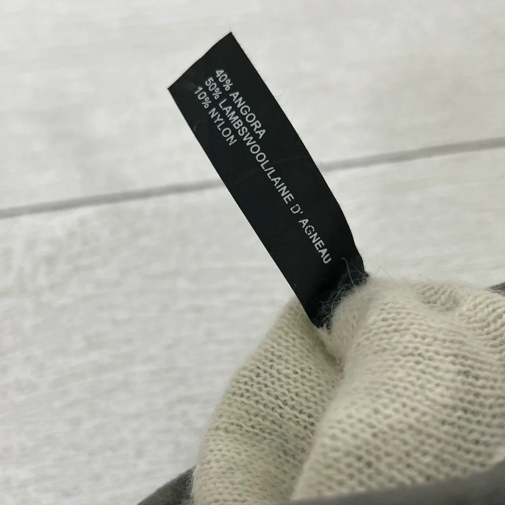 Grandoe Black/Gray Leather Angora Lambswool‎ Size 7.5