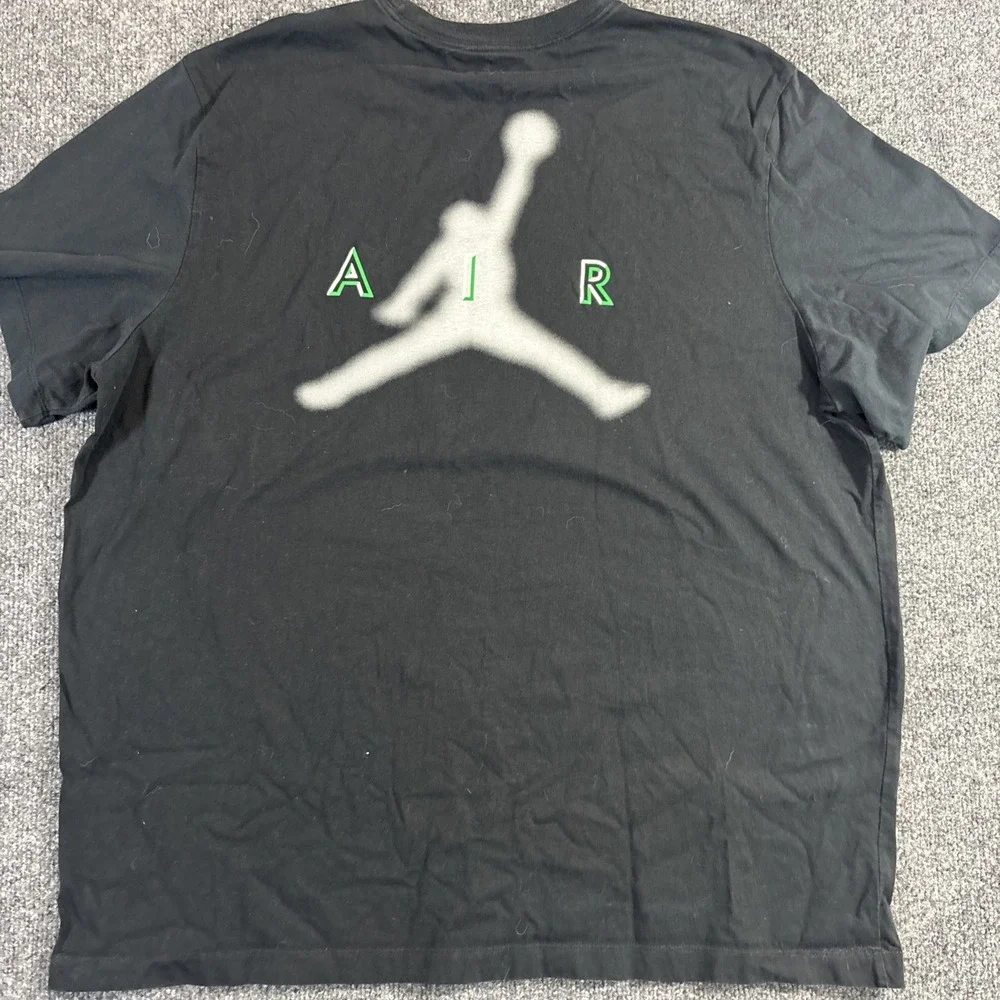 Air Jordan Shirt XXL BLACK Double Sided Mens Green Trim
