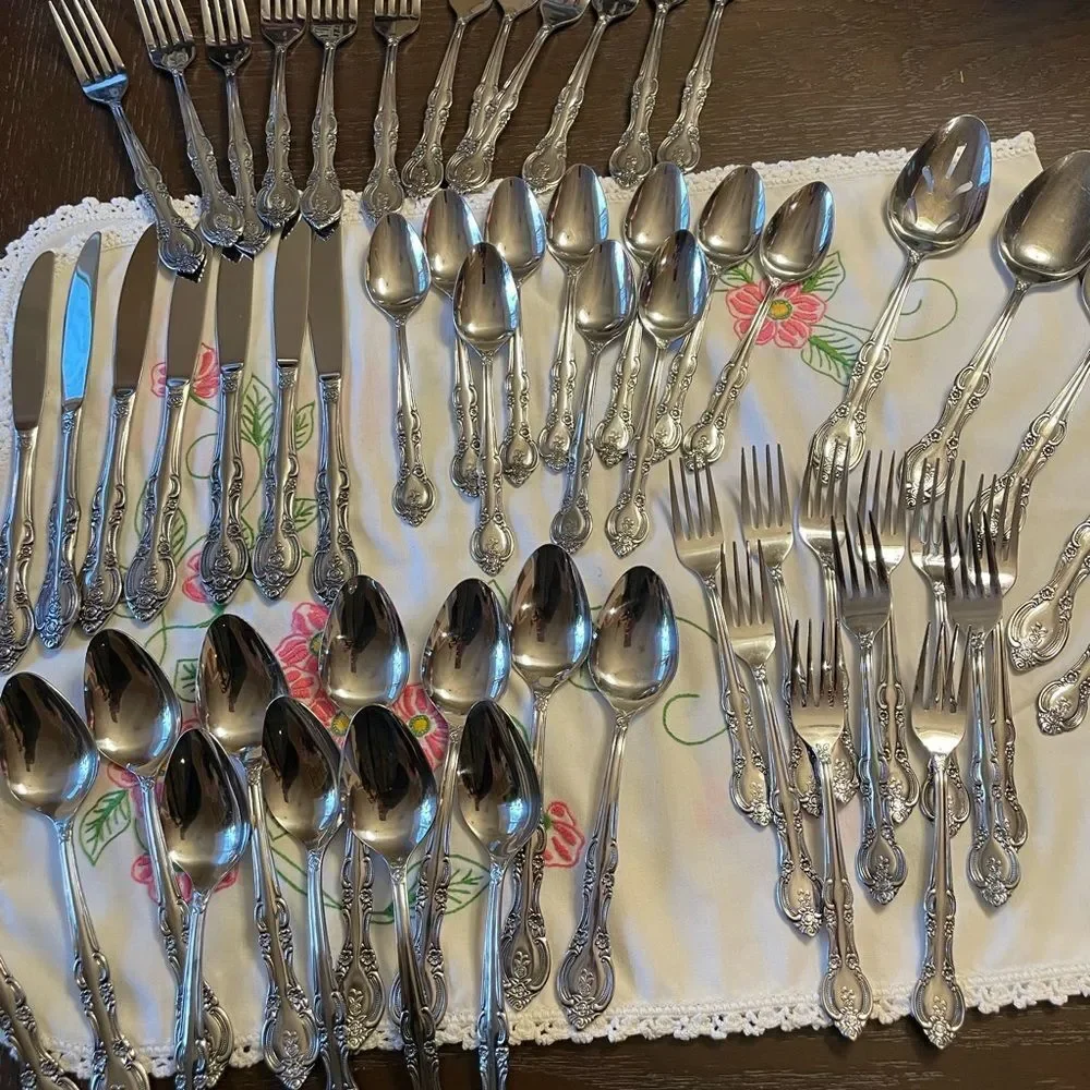 Marseille’s Vintage Flatware Rose Pattern Made in Japan Gorgeous Flatware