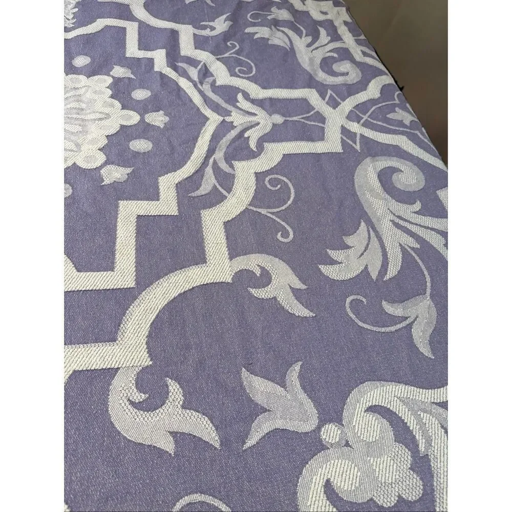 Queen Size 100% Cotton Bedspread Coverlet + Two Square Shams Purple and White