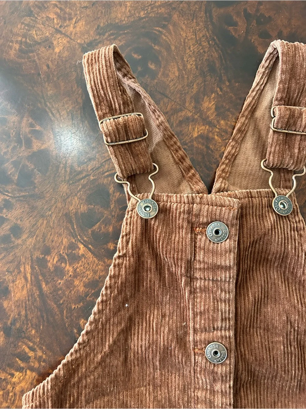 NWT Oshkosh B’gosh Girls Jumper Overall Dress Brown Corduroy Cottage Core 4T