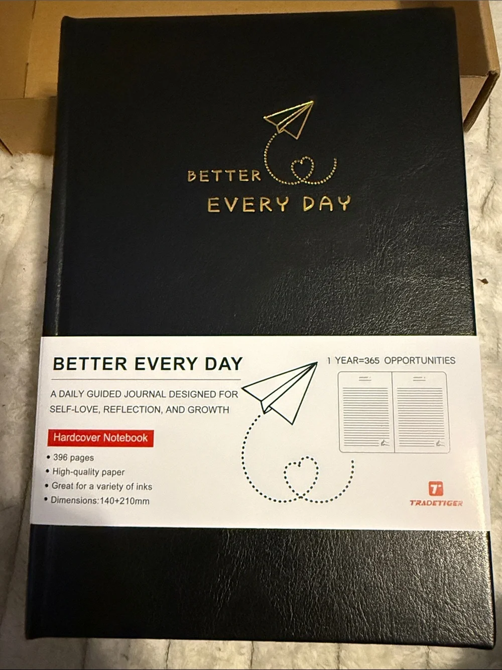 Better Every Day Hardcover Journal by Tradetiger - Black with Gold Foil