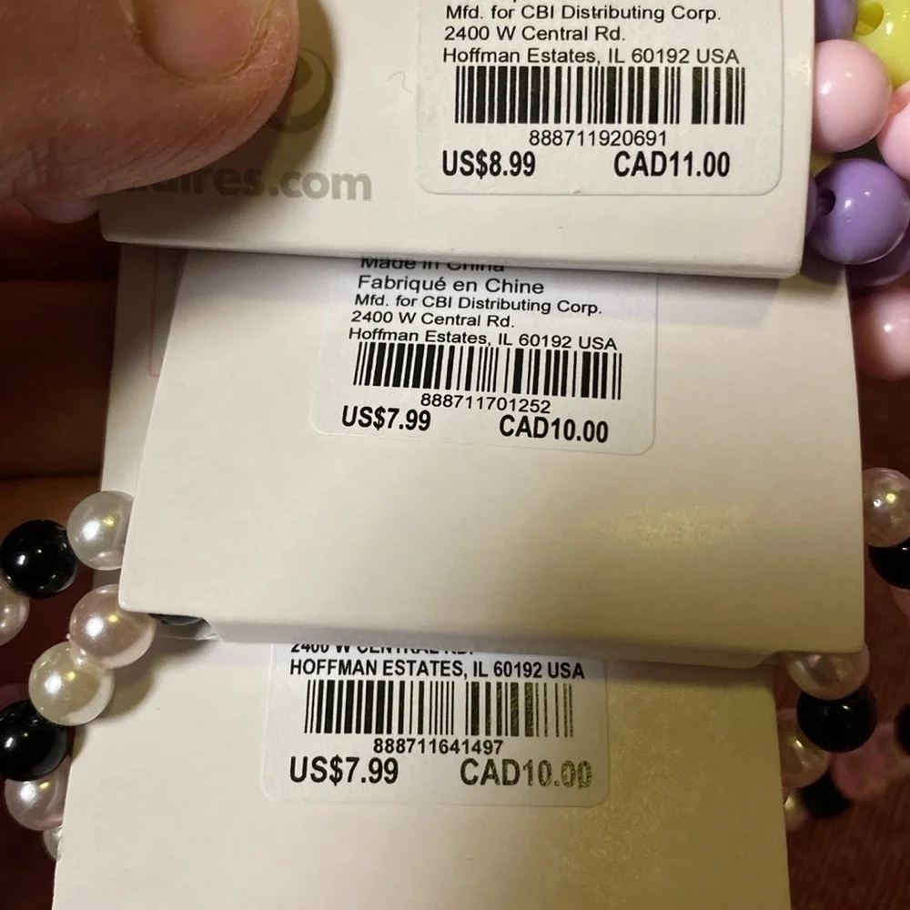 Girls Claire’s Bracelet & Choker Bundle NWT Panda Bunnies