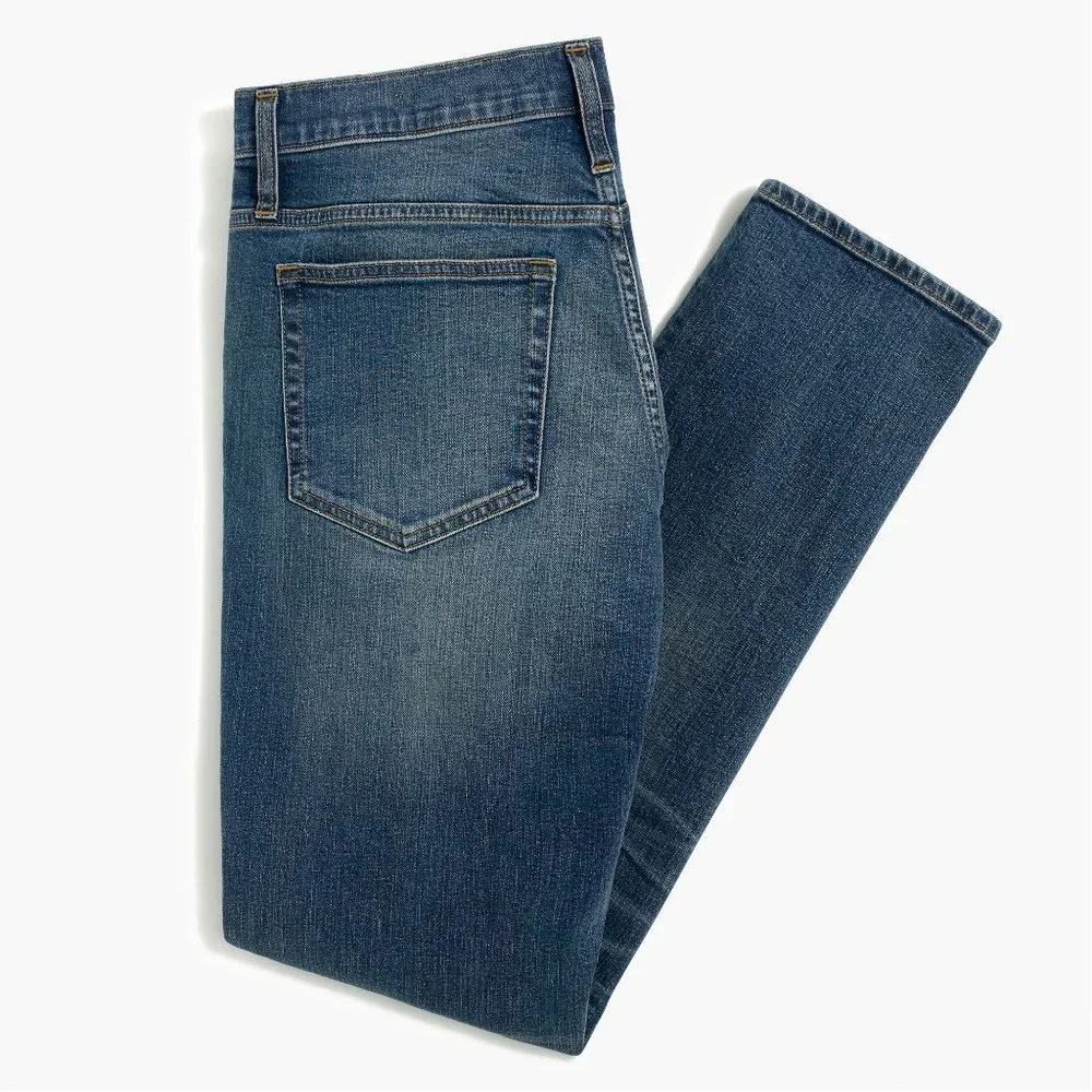 NWT Mens Size 35 35x34 J. Crew Blue Slim Fit Flex Jean in Medium Tinted Wash