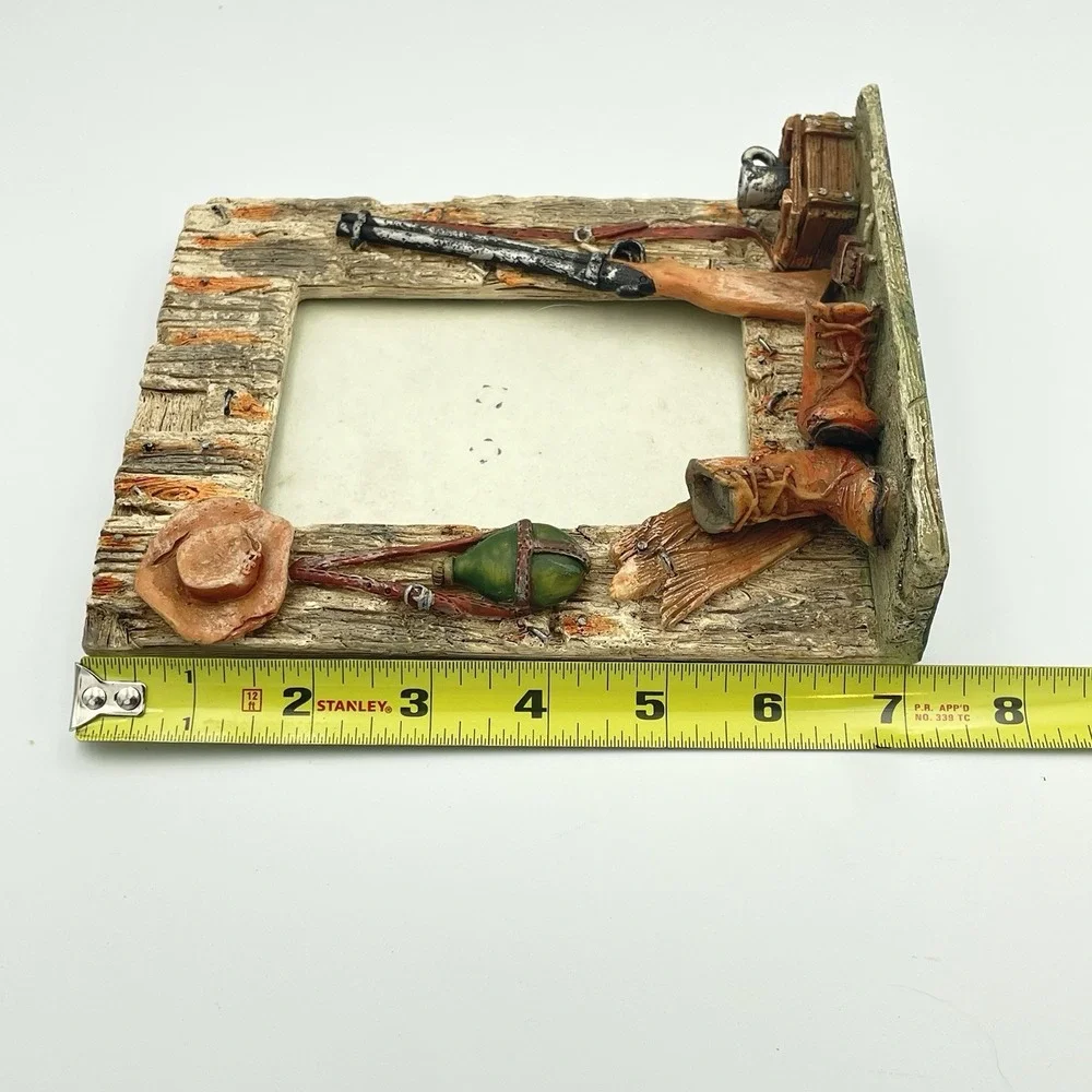 Resin Hunting Picture Frame 4x6‎ Treasured Times Rustic Country Rifle Boots