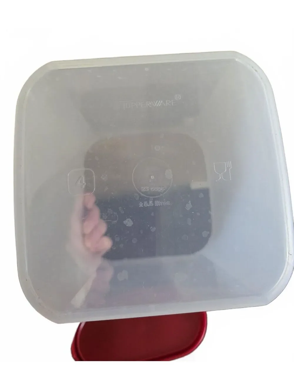 Tupperware Modular Mates Lot 8 Clear Sheer Red Lids Storage