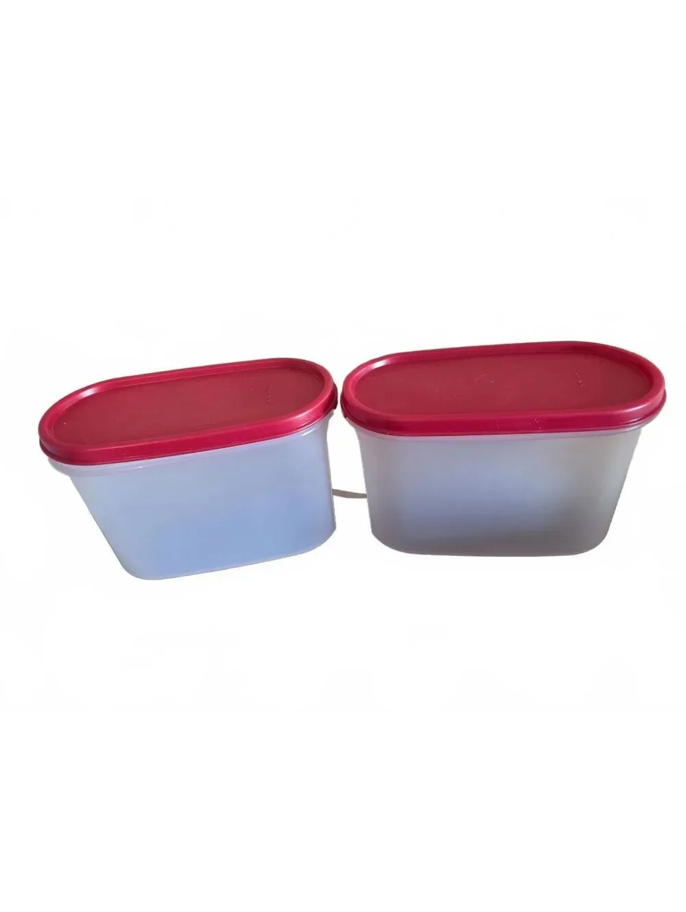 Tupperware Modular Mates Lot 8 Clear Sheer Red Lids Storage