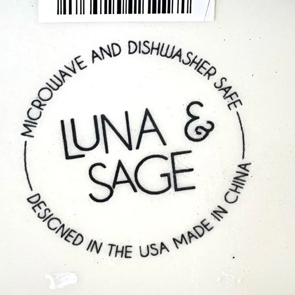NWT LUNA & SAGE Gorgeous Macaron Lilac/White Glossy Ceramic 7”Canister Jar w Lid