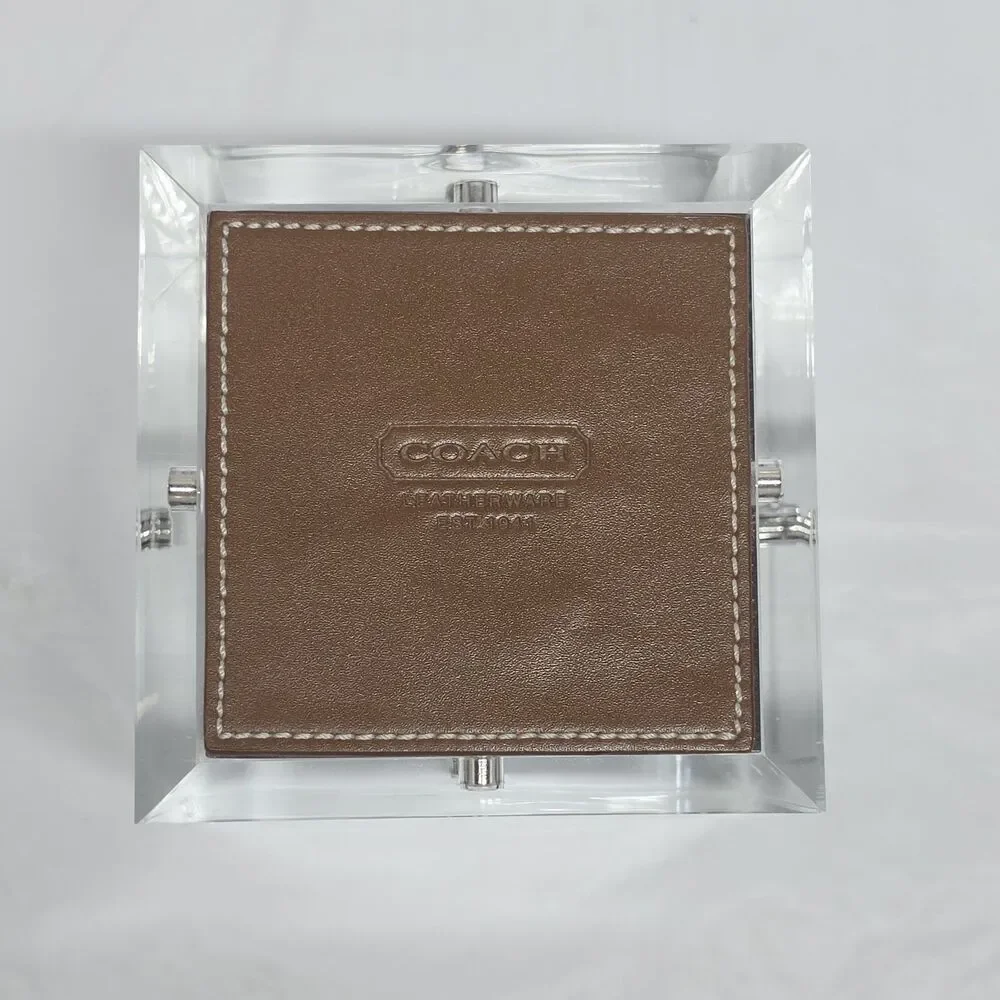 Vintage COACH Leatherware Magnetic Acrylic Photo Cube Holds 4 Pictures