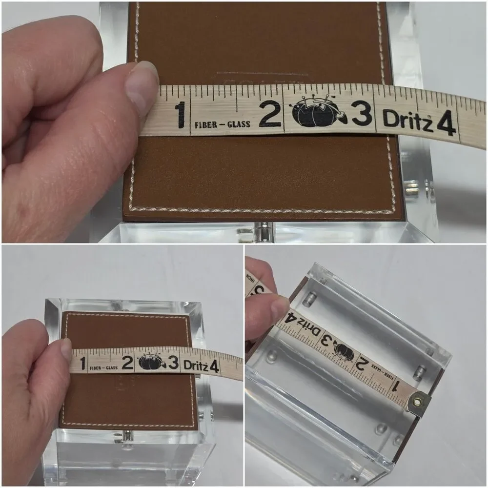 Vintage COACH Leatherware Magnetic Acrylic Photo Cube Holds 4 Pictures