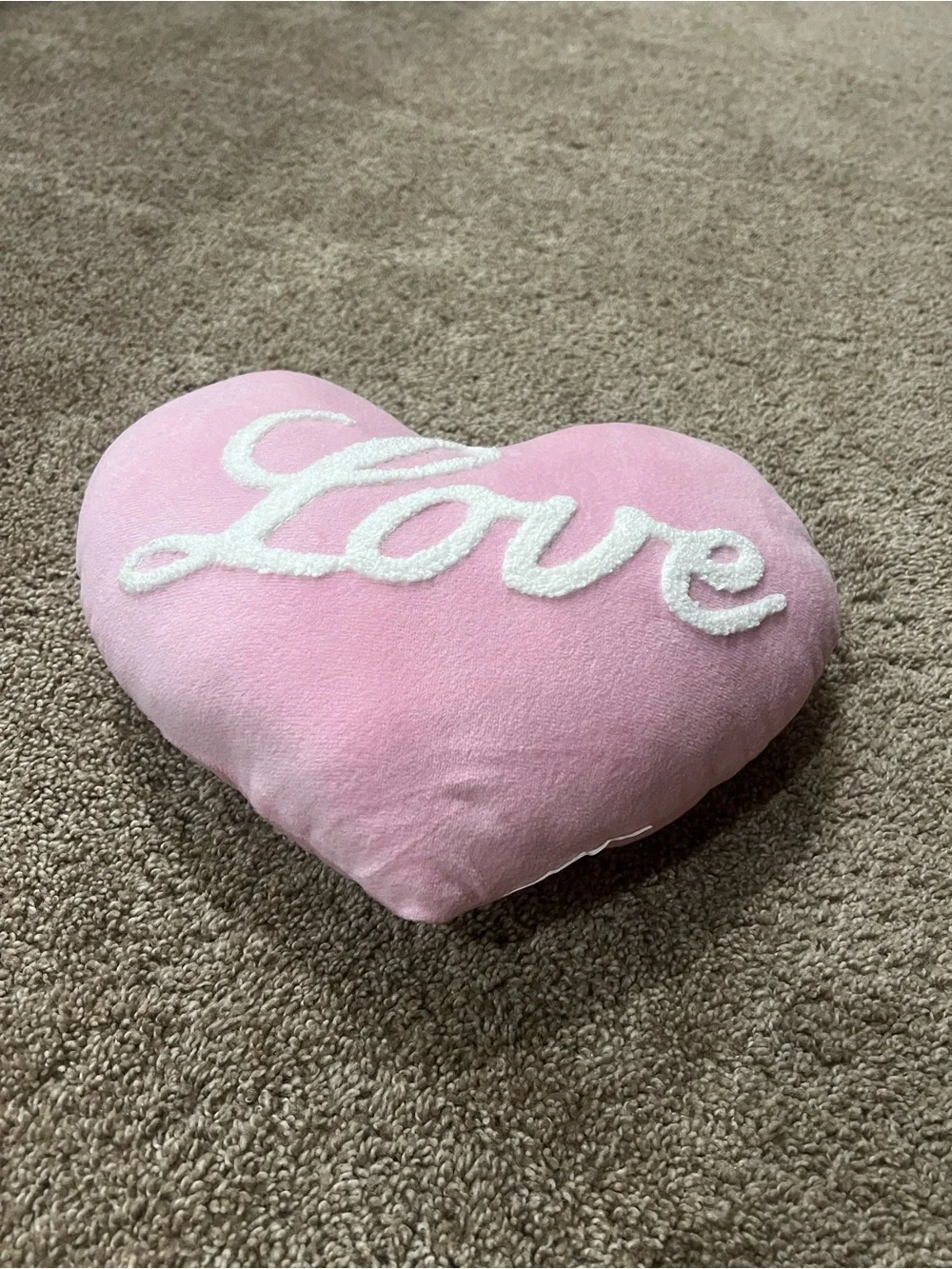 Love pink heart pillow