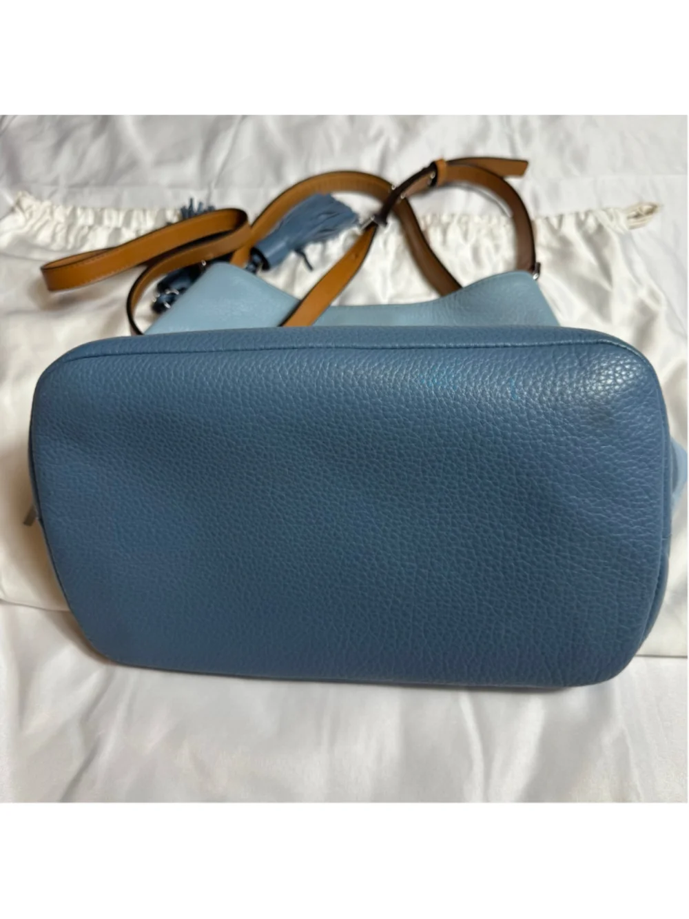 Women's Michael Kors Hobo Bag Two Tone Blue Pebble Leather