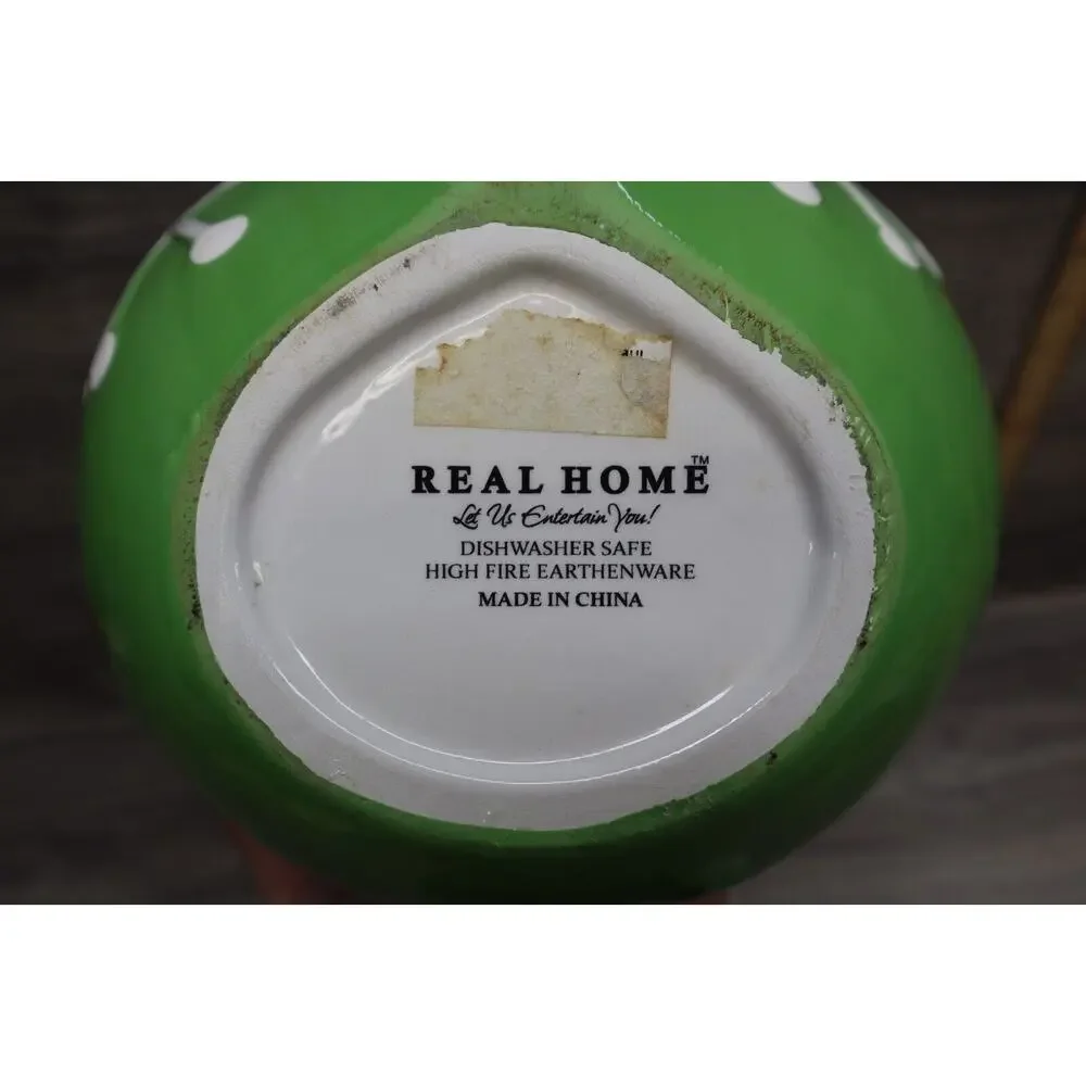 Real Home Vintage Style Christmas Tree Ornament Cookie Jar Earthenware Holiday