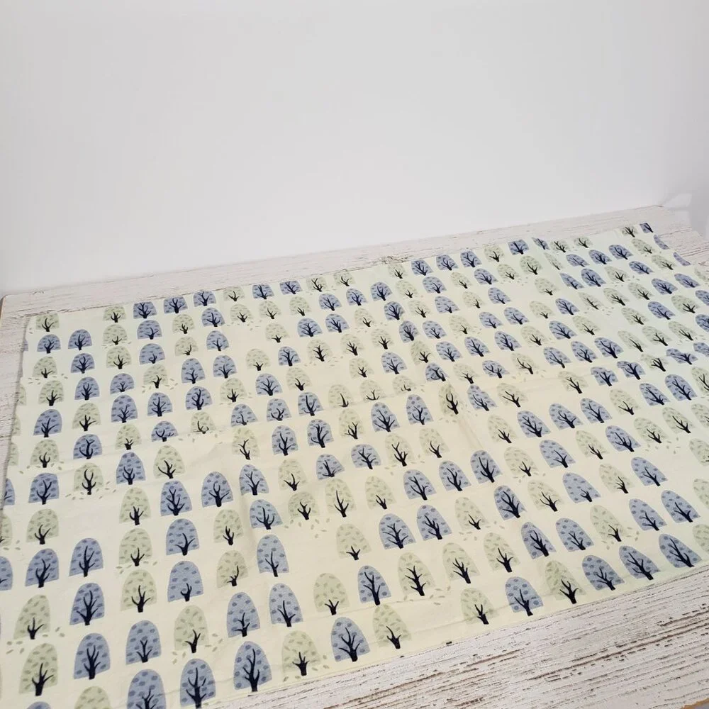 Eddie Bauer HOME  Standard Flannel Pillow Case   Tree Pattern  / Blue Green