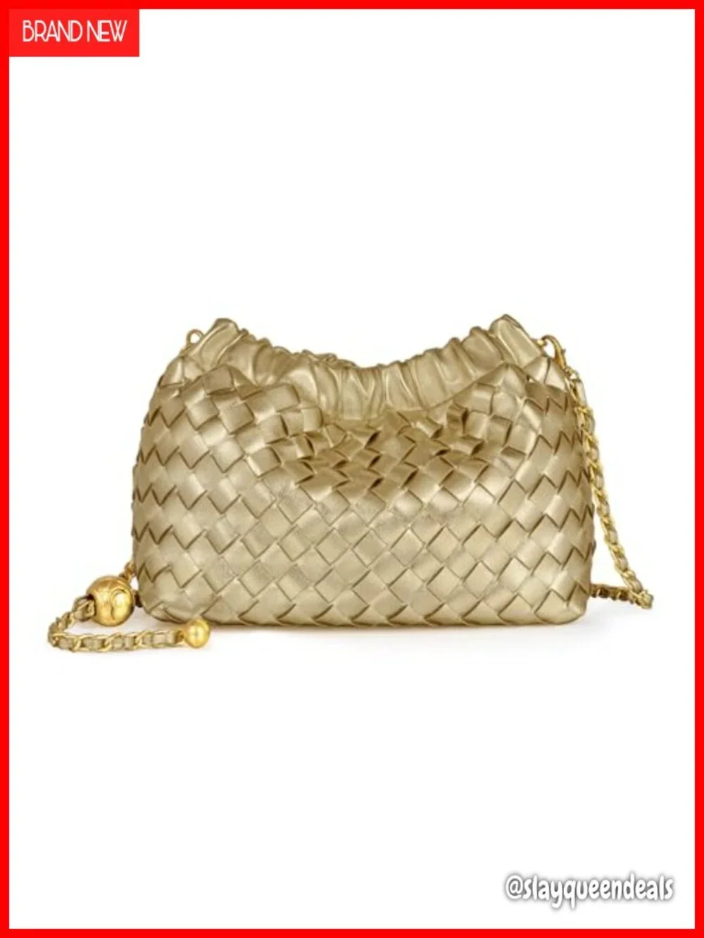Woven Faux Leather Crossbody Hobo Bag with Adjustable Strap Clutch Purse