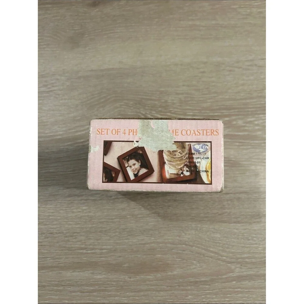 Set of 4 Photo Frame Coasters - Wooden Frame