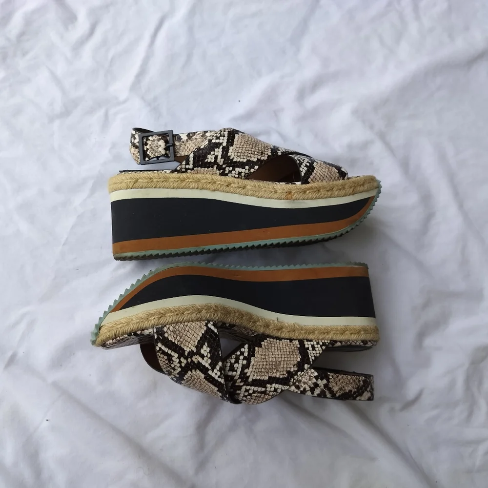 Enzo‎ Angolini Snakeskin Platform Sandals