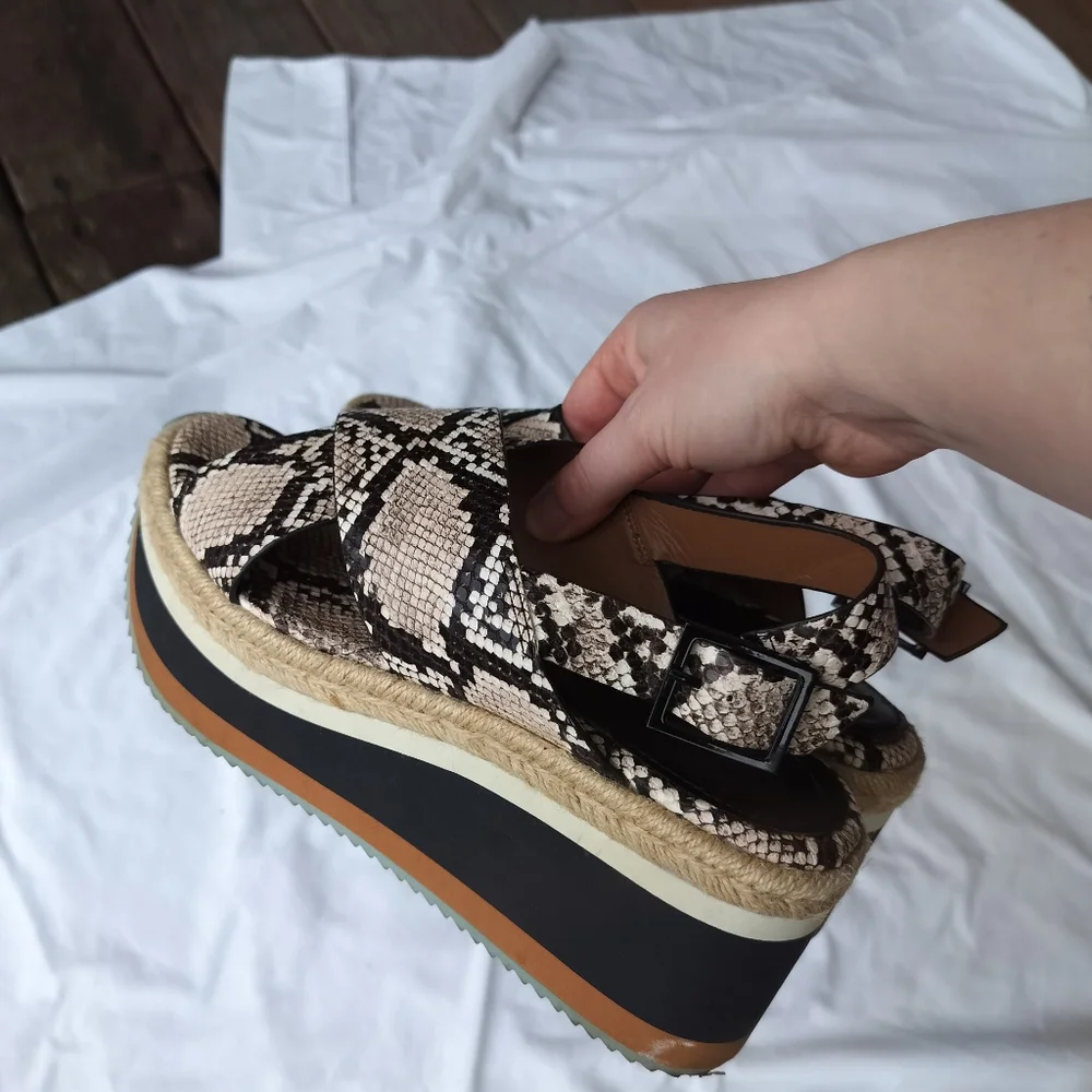 Enzo‎ Angolini Snakeskin Platform Sandals