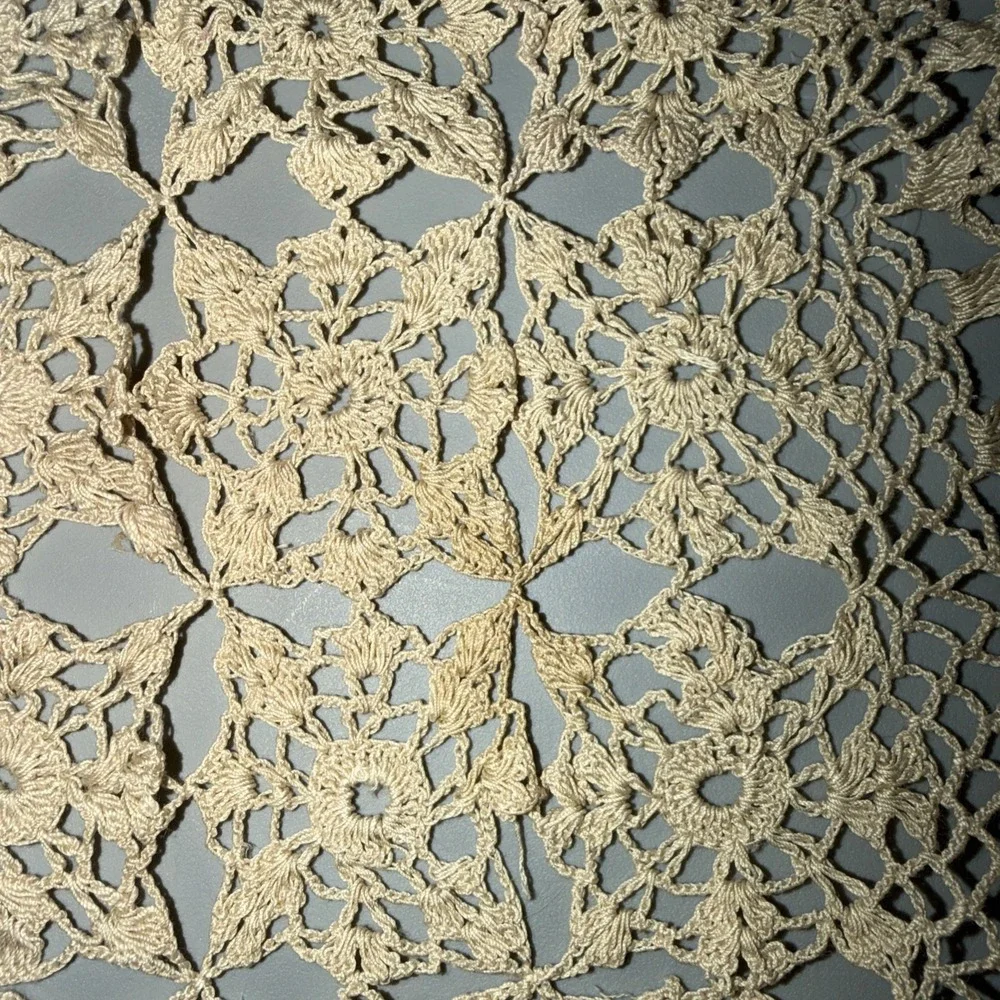 Handmade Crochet Ecru Doily Rectangle 10