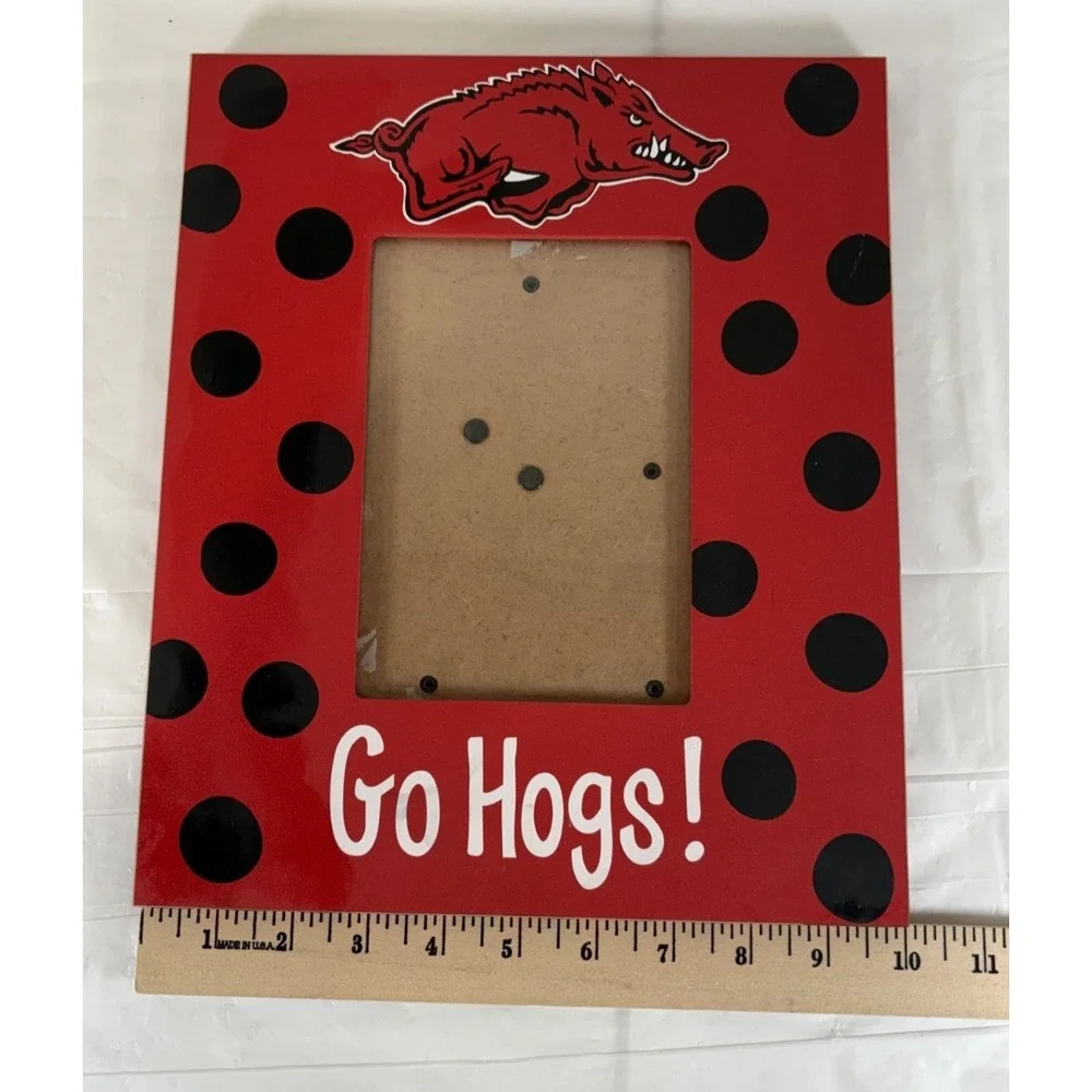 Arkansas Razorbacks‎ Picture Frame Polka Dots Red Black Go Hogs! 4