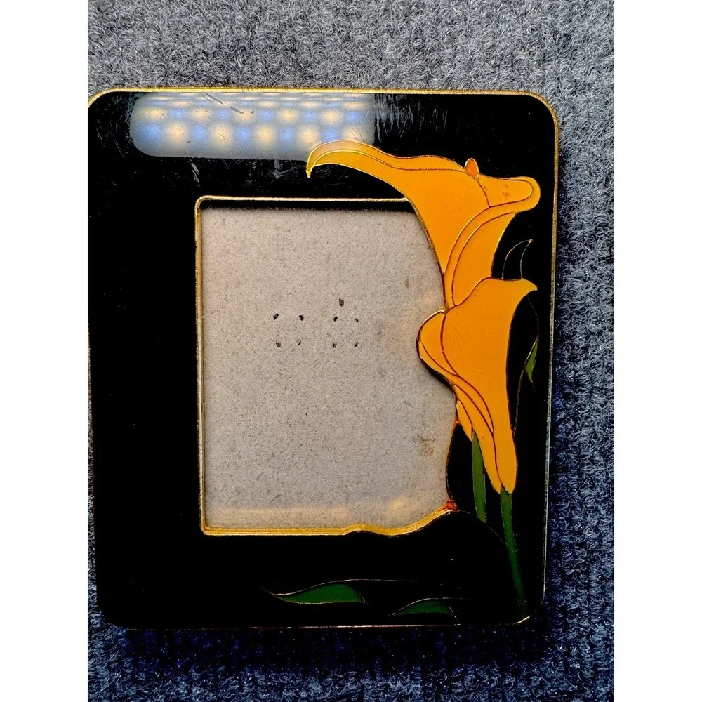 Art Deco Enameled‎ Calla Lilly 5x4 Inch Picture Frame Set Of 2